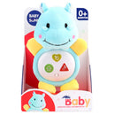 knuffelnijlpaard pluche blauw/geel