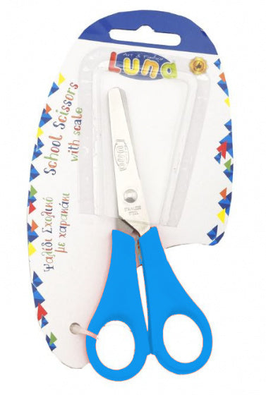 knutselschaar junior 13,5 cm zilver/blauw