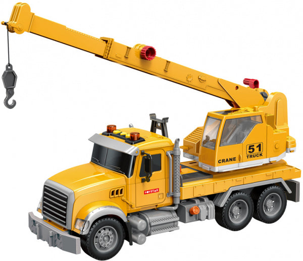 kraanwagen Mega Truck junior 34 x 11 x 45 cm frictie geel