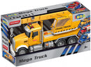 kraanwagen Mega Truck junior 34 x 11 x 45 cm frictie geel