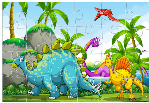 legpuzzel dinosaurussen junior 41 x 28 cm karton 24-delig