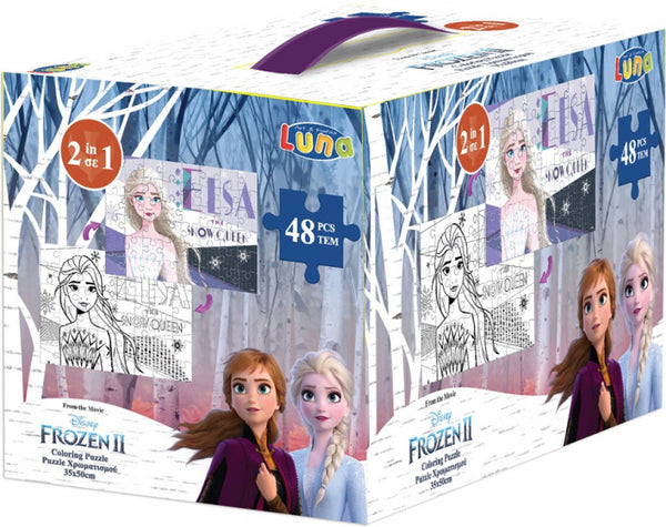 legpuzzel/kleurplaat Frozen meisjes 48 stukjes