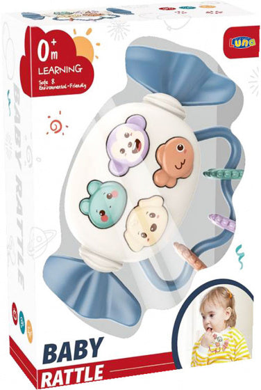 muziekrammelaar junior 14 x 21,5 cm blauw/wit
