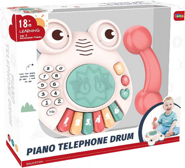muziektelefoon junior 33,4 x 27,4 x 7,1 cm crème/koraal
