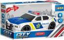 politieauto City Rescue junior 1,5V frictie 1:20 wit/blauw