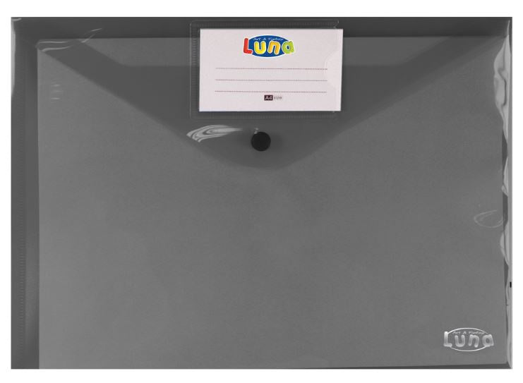 portfoliomap Office A4 polyester donkergrijs/transparant