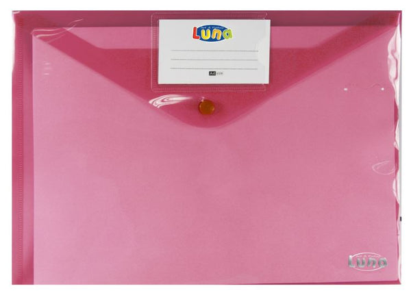 portfoliomap Office A4 polyester roze/transparant