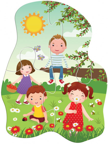 puzzel Seasons junior karton blauw/groen/bruin 28-delig