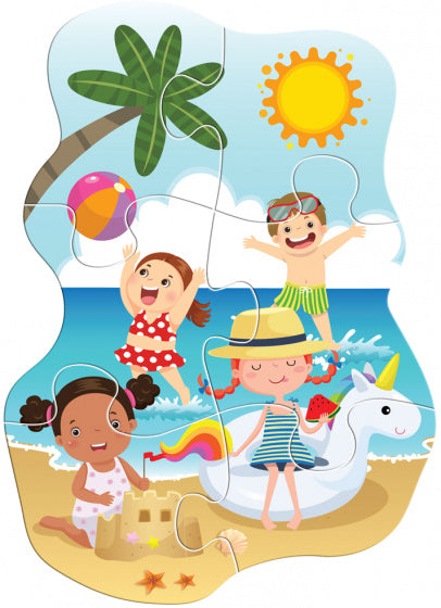 puzzel Seasons junior karton blauw/groen/bruin 28-delig