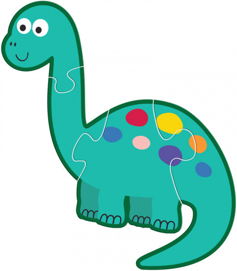 puzzel Dinosaures junior karton rood/blauw/geel 28-delig