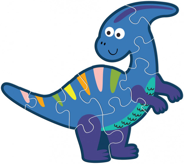 puzzel Dinosaures junior karton rood/blauw/geel 28-delig
