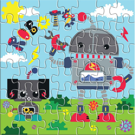 puzzel Robots junior 42 x 42 cm karton 42 stukjes