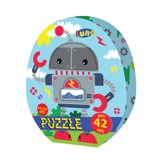 puzzel Robots junior 42 x 42 cm karton 42 stukjes