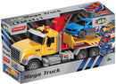 sleepwagen Mega Truck junior 30 x 47 cm 1,5V frictie geel