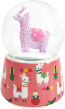 sneeuwbol lama junior 7,1 x 9,5 cm glas koraalrood