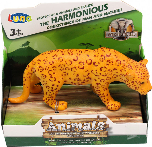 speelfiguur Wild Animals panter junior 12 x 5,5 cm bruin