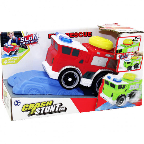 speelgoedauto Power brandweer 23 x 10 cm groen/rood 2-delig