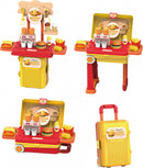 speelgoedkeuken koffer 17 x 12 x 38 cm geel/rood 15-delig