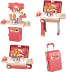 speelgoedkeuken junior 17 x 12 x 38 cm koraalrood 19-delig