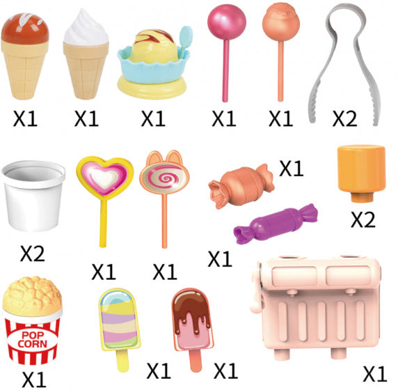 speelgoedkeuken junior 17 x 12 x 38 cm paars/roze 19-delig