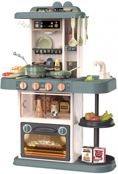 speelgoedkeuken junior 72 cm crème/blauwgrijs 38-delig