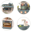 speelgoedkeuken junior 72 cm crème/blauwgrijs 38-delig