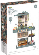 speelgoedkeuken junior 72 cm crème/blauwgrijs 38-delig