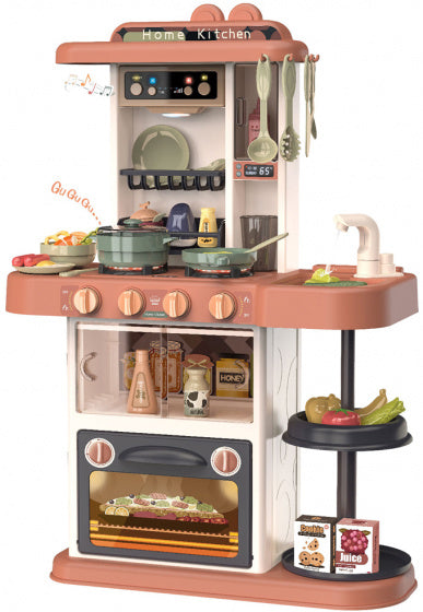 speelgoedkeuken junior 72 cm crème/terracotta 38-delig