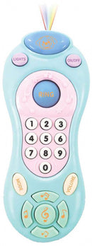 speelgoedtelefoon junior 17 x 7,5 cm lichtblauw/roze