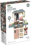 speelkeuken junior 49,5 x 14 x 35 cm roze/blauw 42-delig