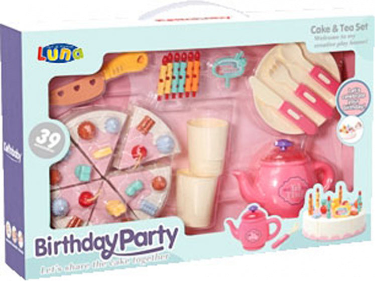 speelset Birthday Cake Play junior roze/crème 39-delig