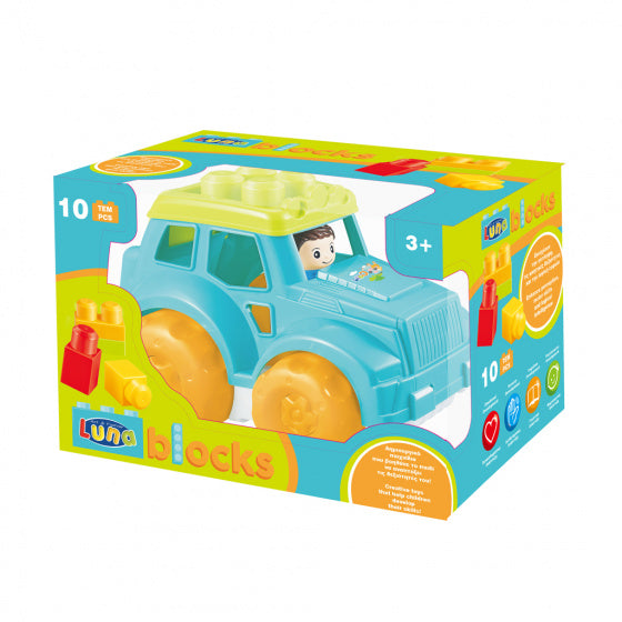speelset Blocks junior 22 cm groen/oranje/blauw 4-delig