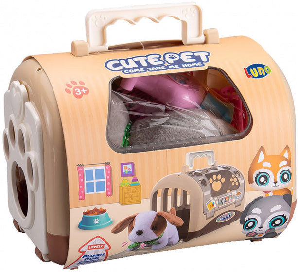 speelset Cute Pet junior 19,5 cm pluche bruin 15-delig