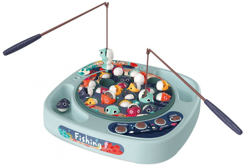 speelset Fishing Game junior 24,5 cm blauwgrijs 29-delig