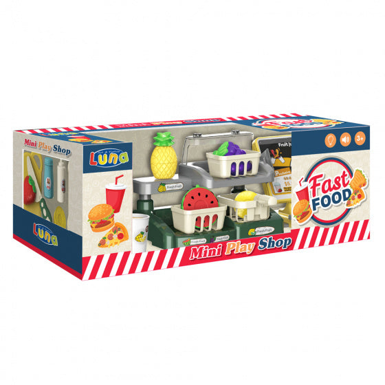speelgoedwinkel Fruit & Juice Counter 35 x 15 cm 28-delig