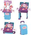 kaptafel koffer junior 17 x 38 cm blauw/paars 16-delig