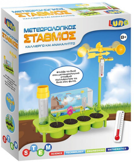 speelset Stem Weather Station junior groen/geel 20-delig