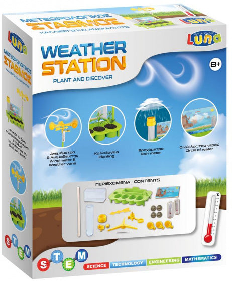 speelset Stem Weather Station junior groen/geel 20-delig