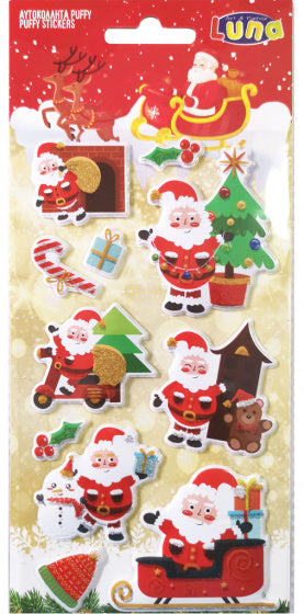 stickers Kerstman 22 x 10 cm papier rood/wit 11 stuks