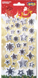 stickers Stars 22 x 10 cm papier zilver 31 stuks