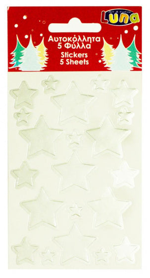 stickervel Stars Metallic 12 x 8 cm papier zilver