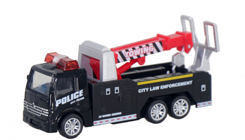 takelwagen Speed Car junior 8 cm diecast zwart/rood