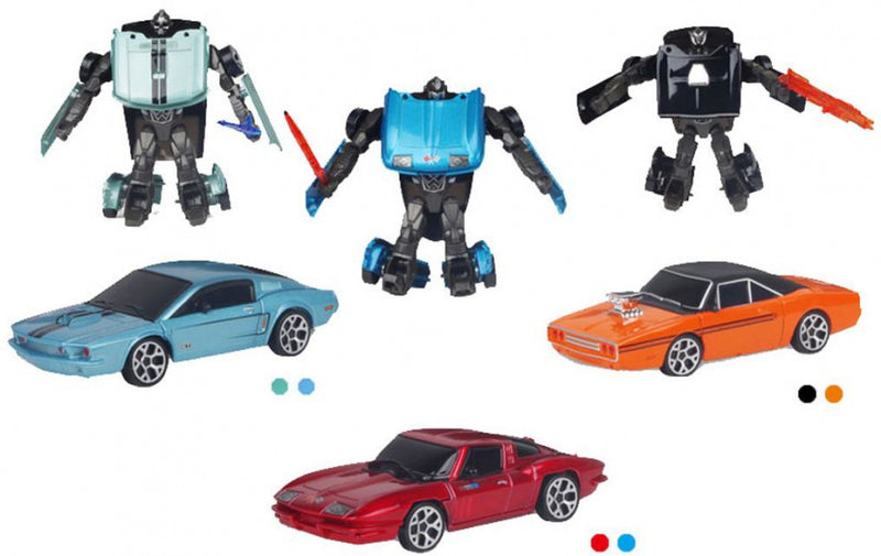 transformer-auto Robot Chevrolet 1:38 diecast rood 3-delig