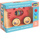 trekfiguur krab junior 31,5 x 11 x 14 cm rood/geel