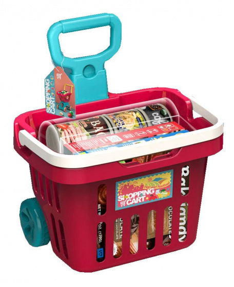 trolleywinkelmandje junior 30,4 x 56,5 cm rood 7-delig