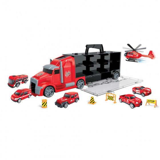 vrachtwagenkoffer Mega Truck jongens 42 rood 10-delig