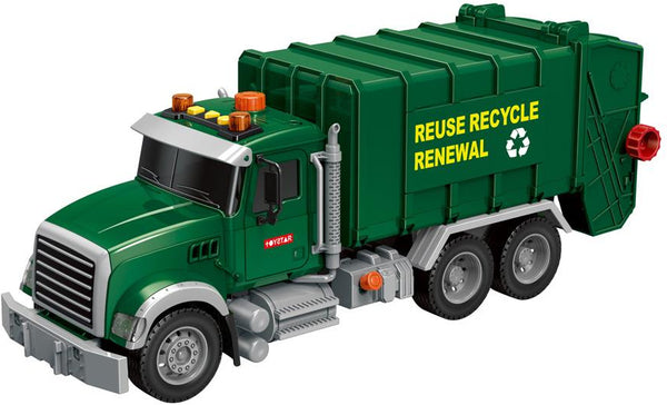 vuilniswagen Mega Truck junior 38 x 14 cm frictie groen