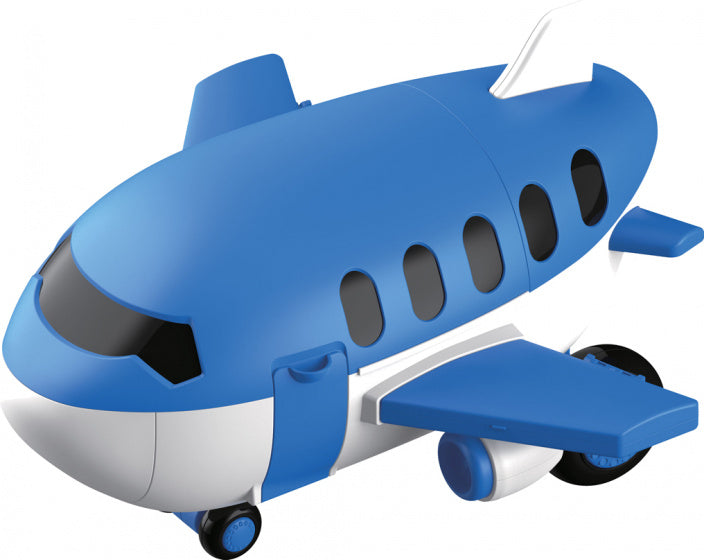 werkbank vliegtuig junior 43 x 25 cm blauw/wit 31-delig