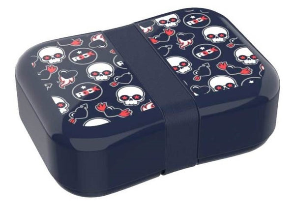 broodtrommel Rock donkerblauw 18,5 x 18,5 cm