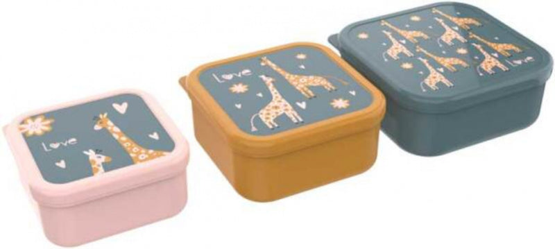 fruitbox Giraffe 12 x 12 cm donkergrijs 3-delig